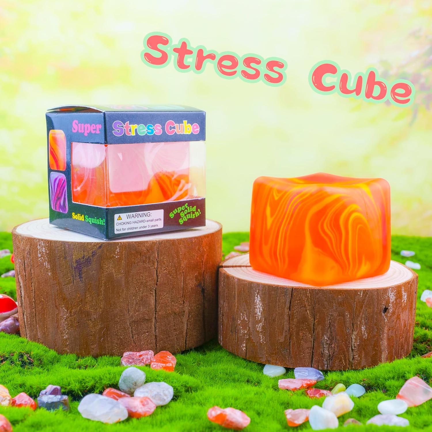 NeeDoh Nice Cube – Solid Squish – Yellow & Orange - Image 4
